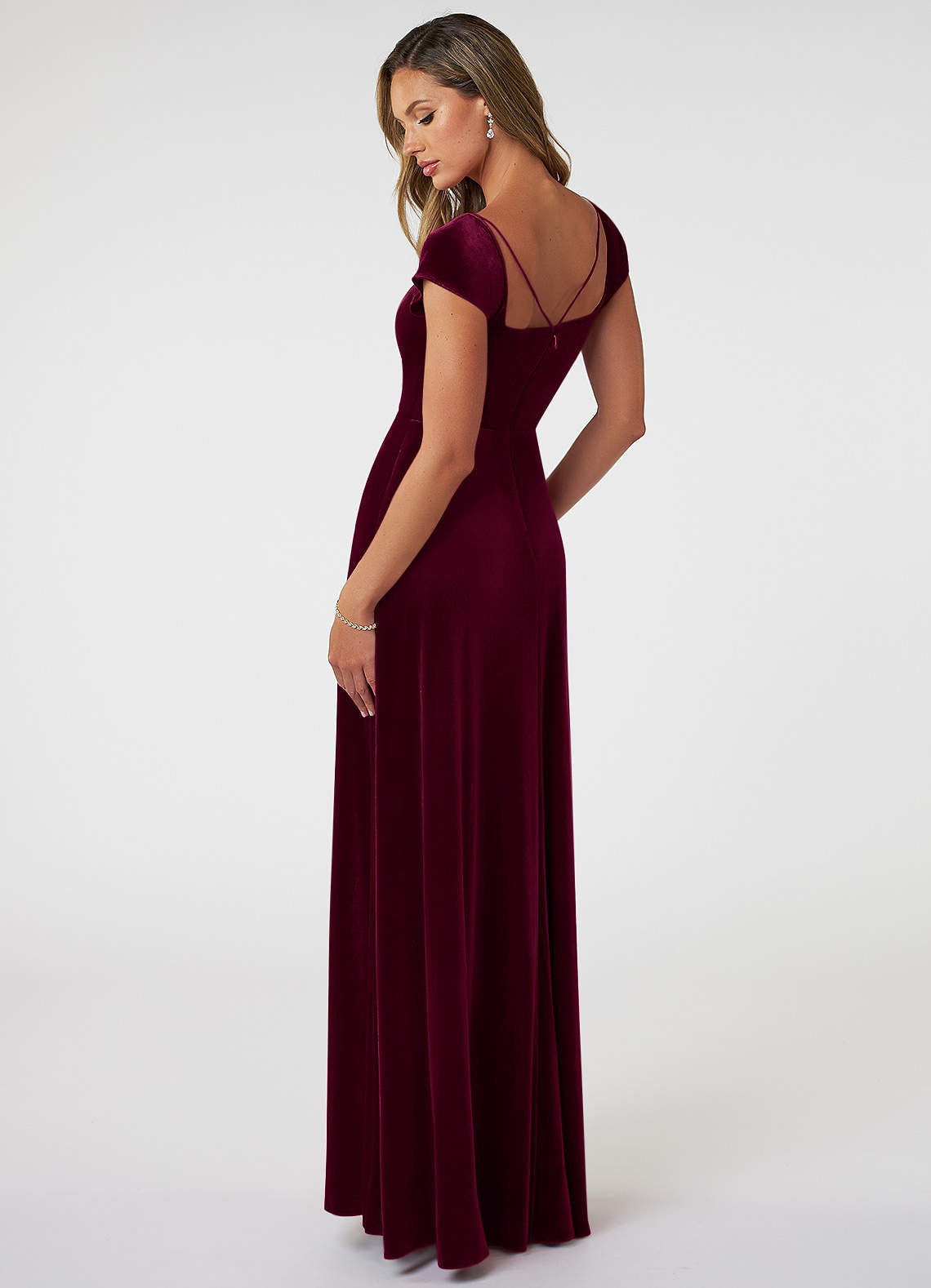 Azazie Gabi Velvet Dress Cabernet Bridesmaid Dresses Azazie