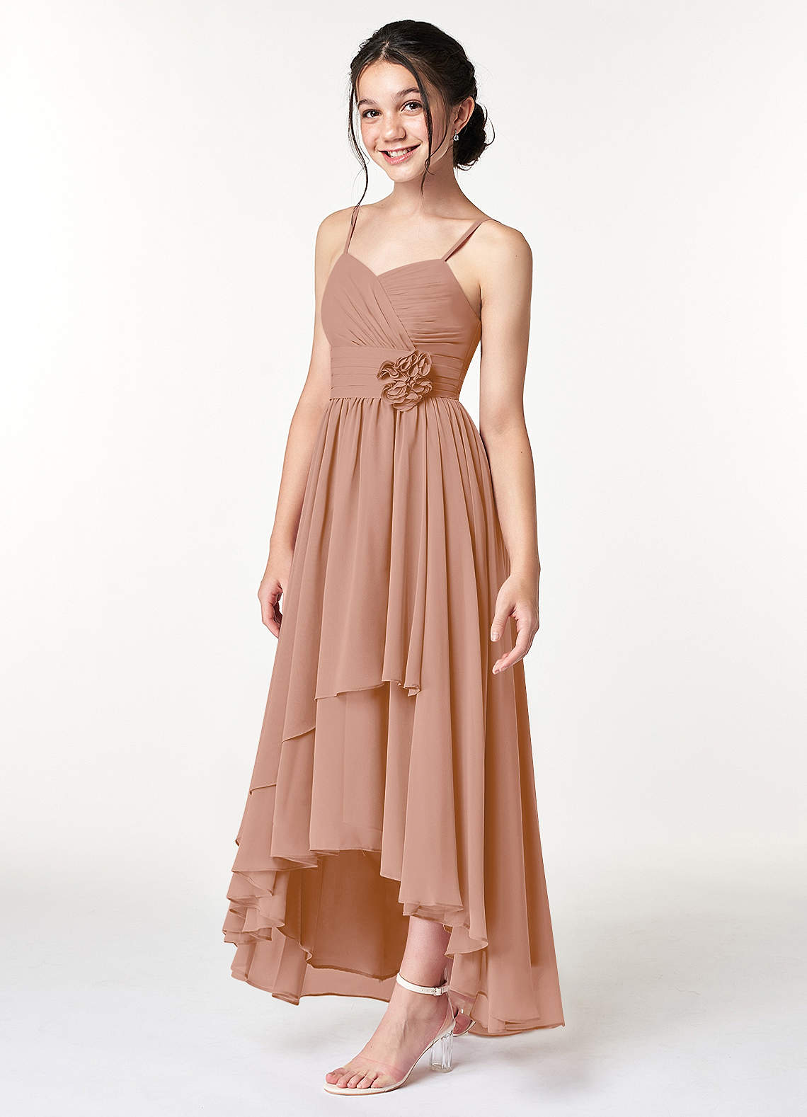 Champagne Rose Azazie Catalina Jbd Junior Bridesmaid Dresses Azazie