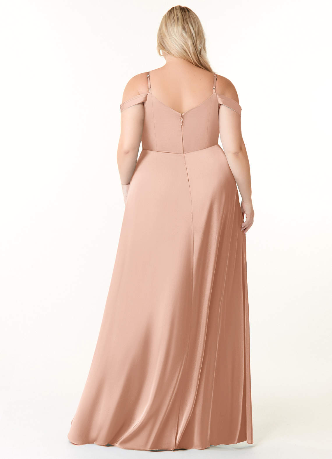 Rose Gold Azazie Ocean Stretch Satin Dress Bridesmaid Dresses Azazie