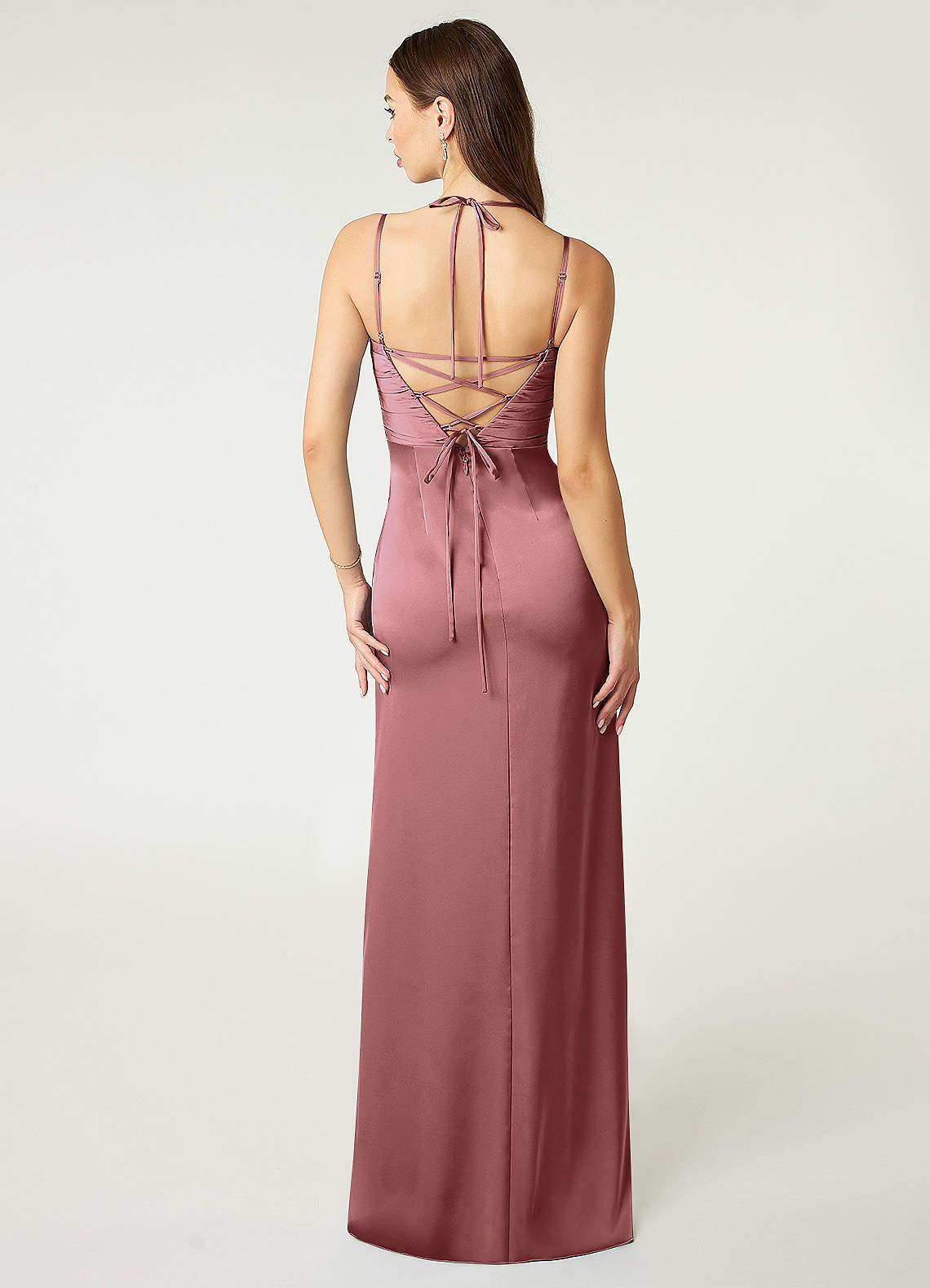 Amethyst Azazie Desi Stretch Satin Dress Bridesmaid Dresses Azazie