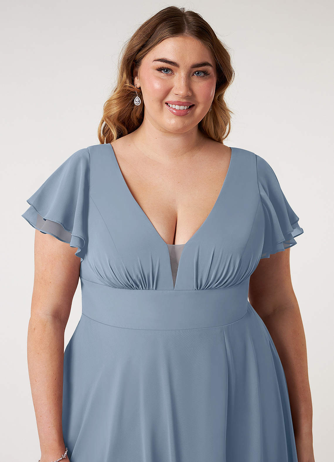 Dusty Blue Azazie Ashika Bridesmaid Dresses Azazie