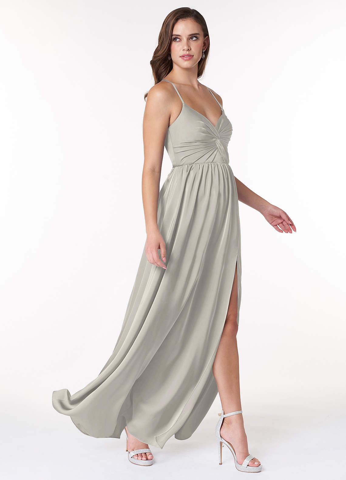 Pebble Azazie Raya Stretch Satin Dress Bridesmaid Dresses Azazie