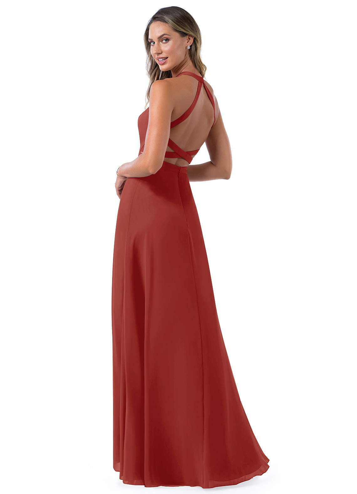 Terracotta Azazie Clarice Bridesmaid Dresses Azazie