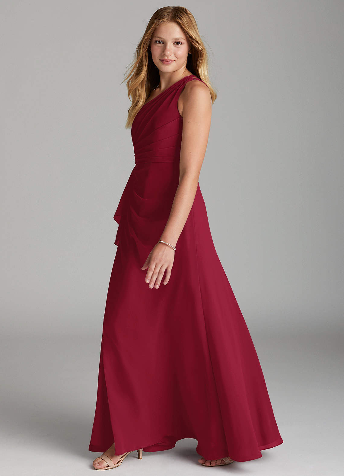 Burgundy Azazie Maive Junior Junior Bridesmaid Dresses Azazie