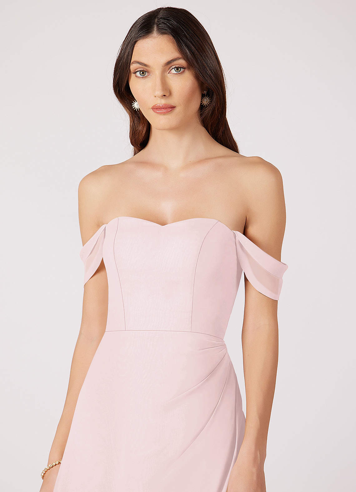 Blushing Pink Azazie Jordyn Bridesmaid Dresses Azazie