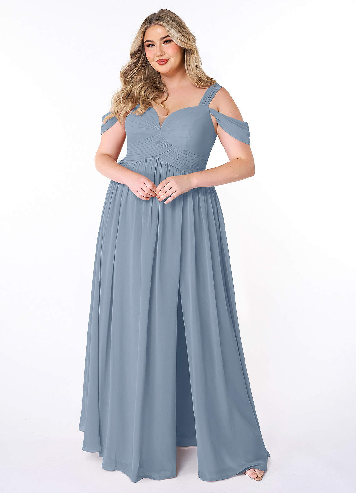 Dusty Blue Azazie Lianne Bridesmaid Dresses Azazie