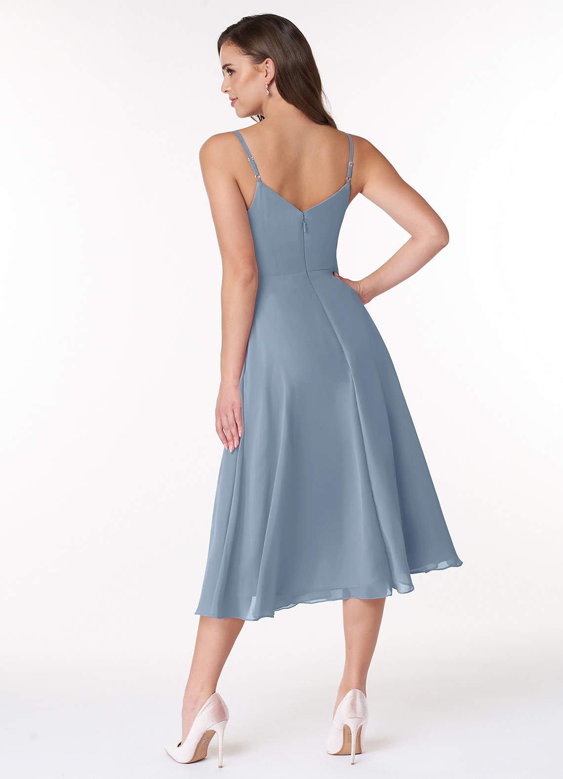 Dusty Blue Azazie Clarissa Bridesmaid Dresses Azazie