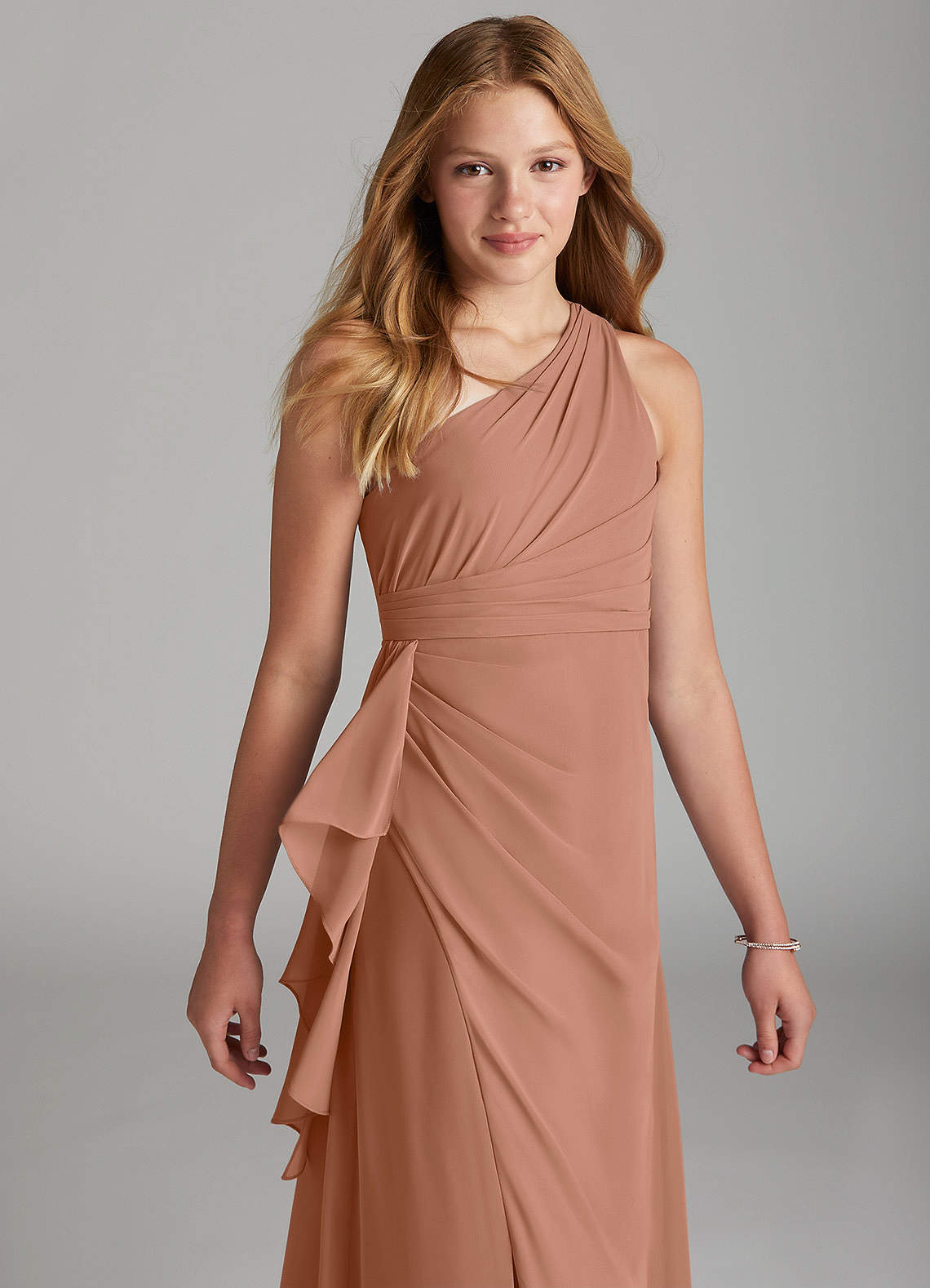 Azazie Maive Junior Bridesmaid Dress In Bronzer Azazie