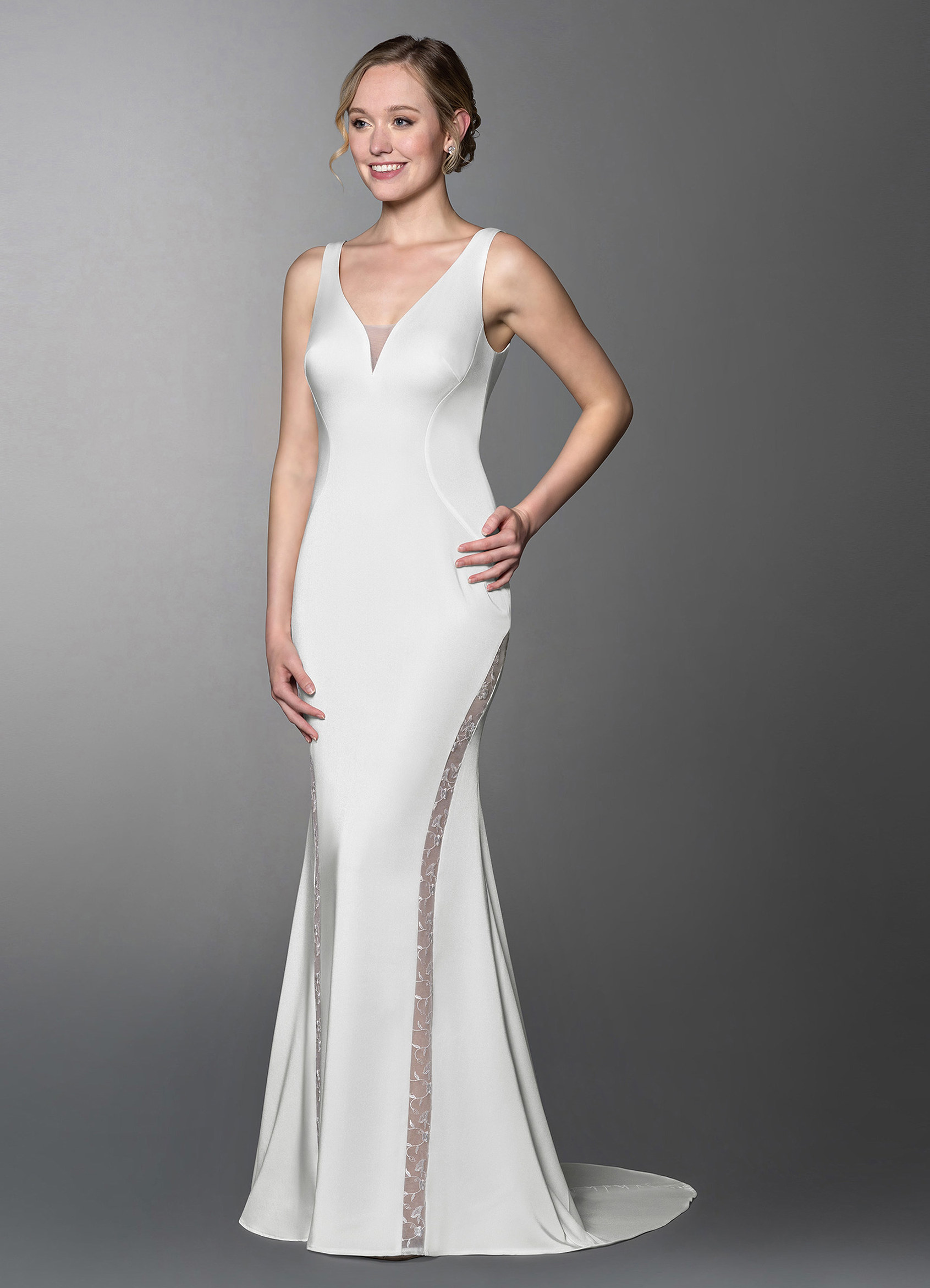 Azazie Palermo BG Wedding Dress Diamond White Nude Azazie