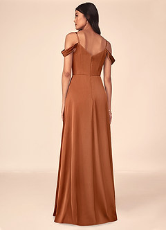 Azazie Ocean Stretch Satin Dress Copper Bridesmaid Dresses Azazie