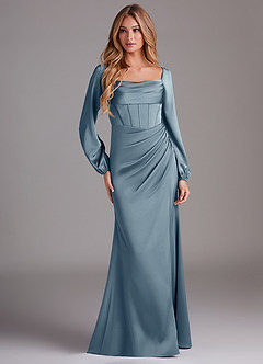 Azazie Charissa Dusty Blue Bridesmaid Dresses Azazie