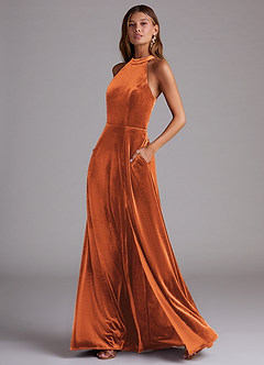 Azazie Larice Burnt Orange Bridesmaid Dresses Azazie Uk