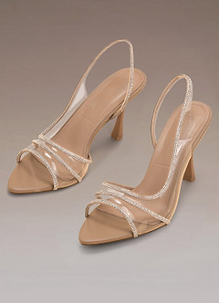 Nude Crystal Clear PVC Stiletto Heel Sandals Azazie CA