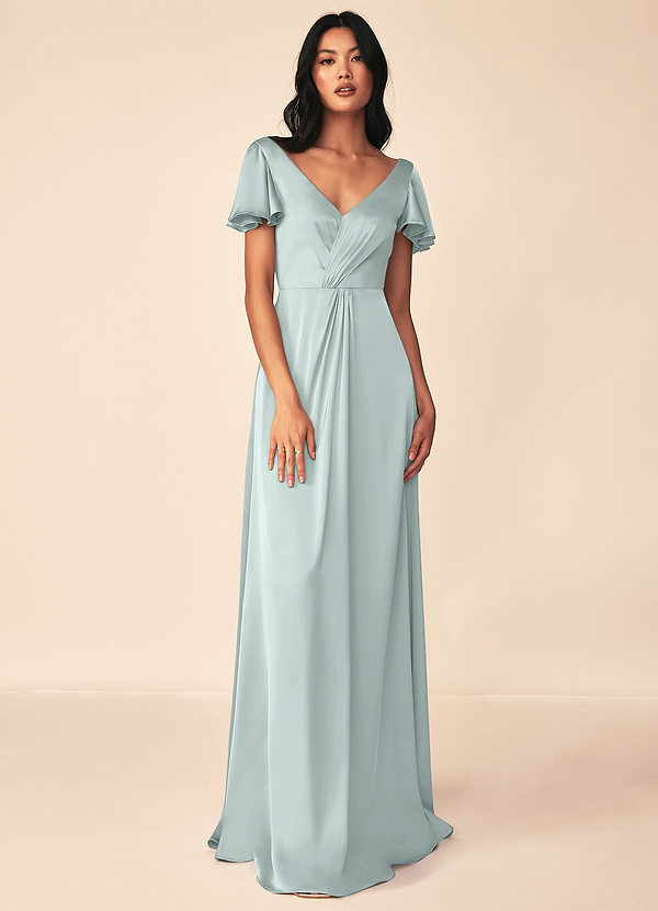 Mist Stretch Satin Bridesmaid Dresses Azazie UK