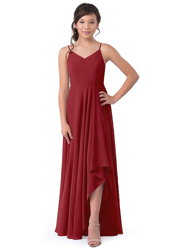 Pomegranate Azazie Collette Jbd Junior Bridesmaid Dresses Azazie