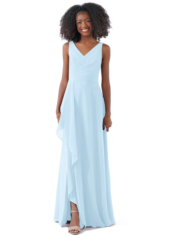 Sky Blue Azazie Kori JBD Junior Bridesmaid Dresses Azazie