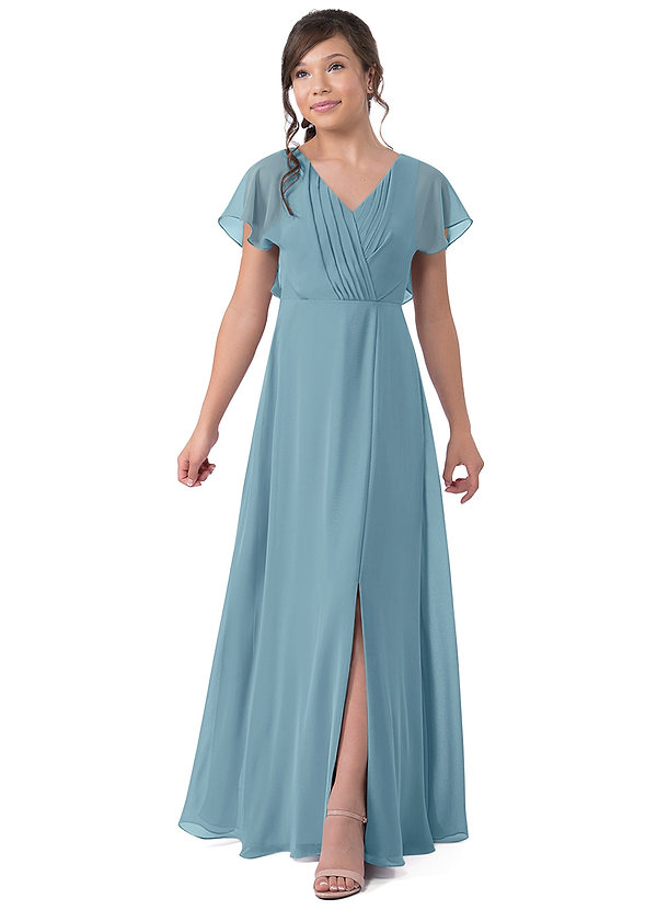 Moody Blue Azazie Rylee JBD Junior Bridesmaid Dresses Azazie