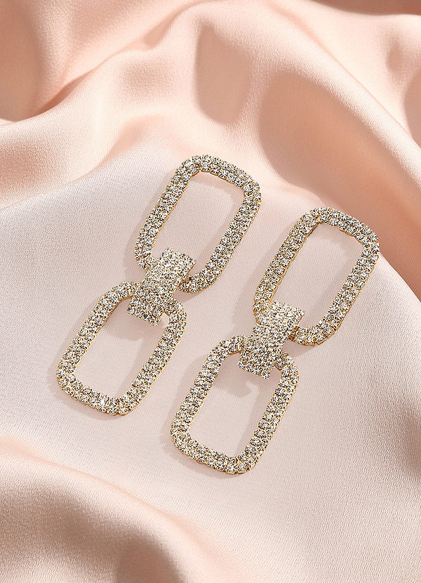 Double Hoop Earrings With Rhinestones Azazie