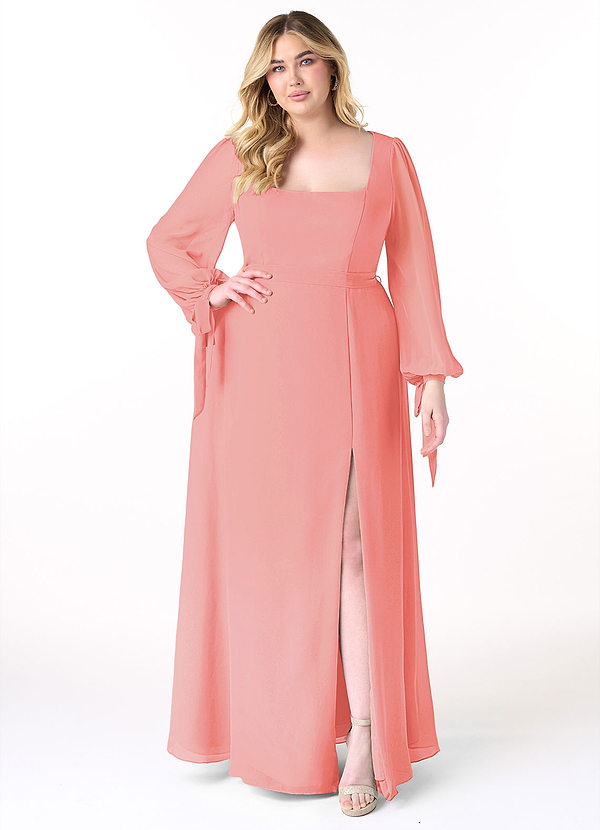 Coral Azazie Leonia Bridesmaid Dresses Azazie