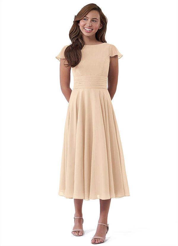 Sand Azazie Payton Junior Bridesmaid Dresses Azazie