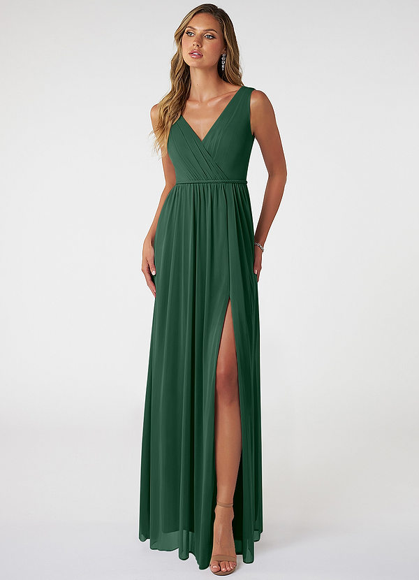 Dark Green Azazie Tanicia Bridesmaid Dresses Azazie