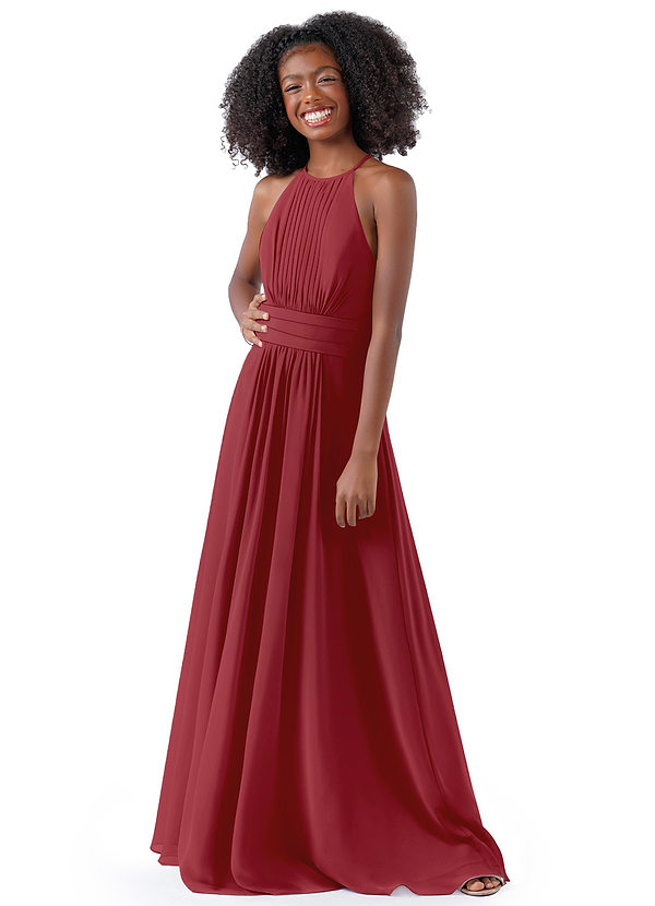 Pomegranate Azazie Bonnie Jbd Junior Bridesmaid Dresses Azazie