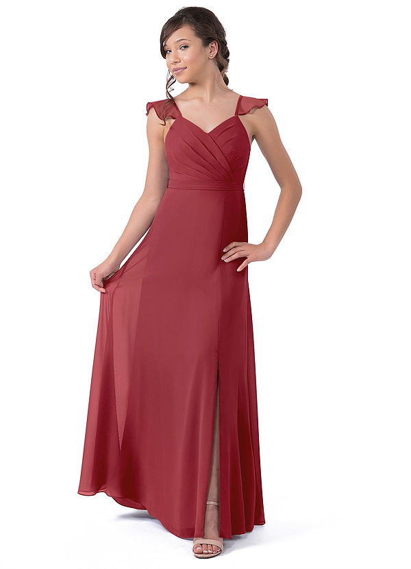 Pomegranate Azazie Emily Junior Bridesmaid Dresses Azazie