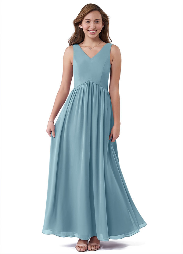 Moody Blue Azazie Oceana Junior Bridesmaid Dresses Azazie