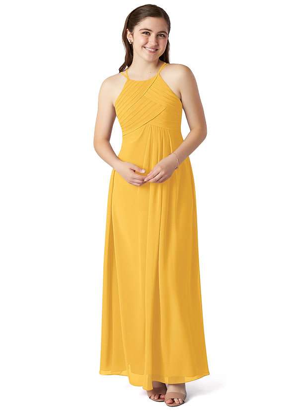 Marigold Azazie Ginger Allure JBD Junior Bridesmaid Dresses Azazie