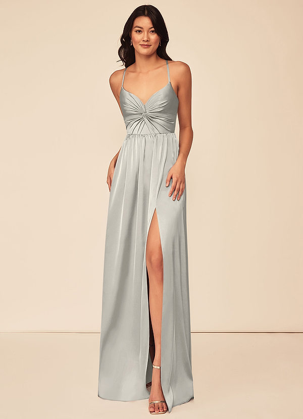 Pebble Azazie Raya Stretch Satin Dress Bridesmaid Dresses Azazie