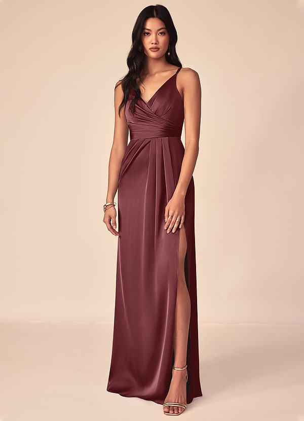 Acai Azazie Aqua Stretch Satin Dress Bridesmaid Dresses Azazie