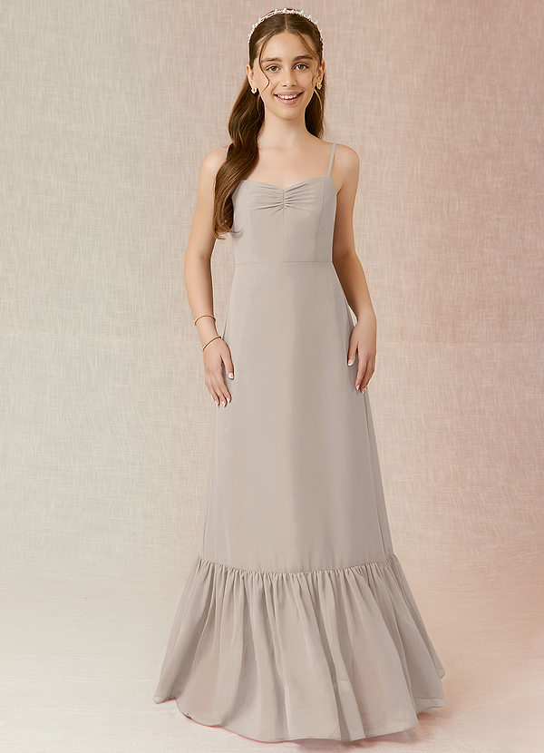 Frost Azazie Justina JBD Junior Bridesmaid Dresses Azazie