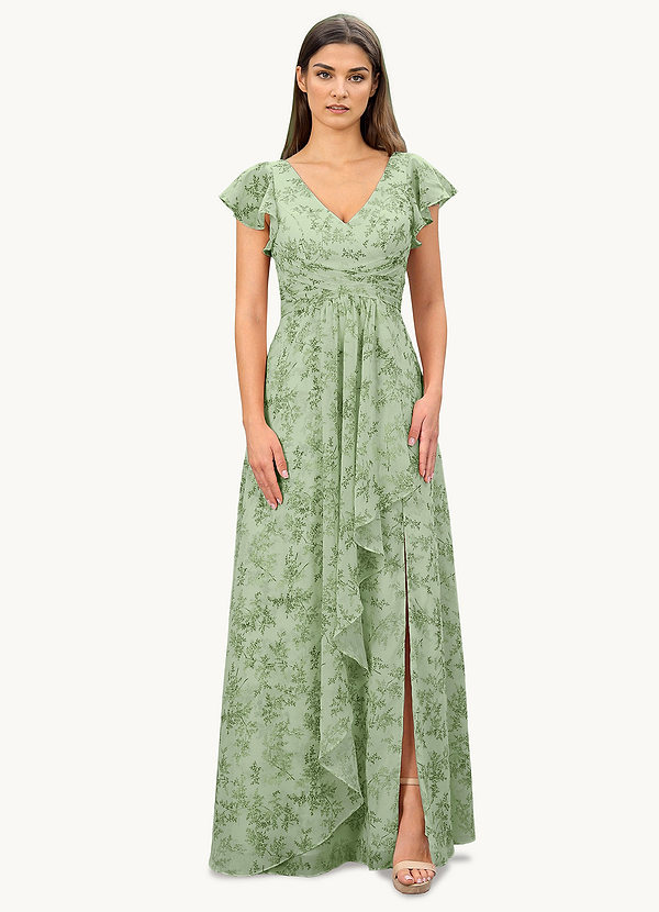 Azazie Omari Green Fern Floral Bridesmaid Dresses Azazie CA