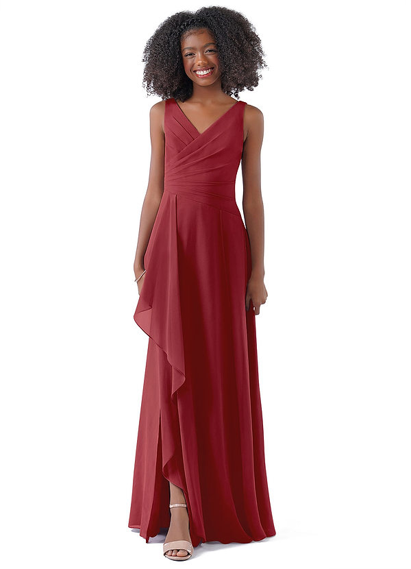 Pomegranate Azazie Kori Junior Bridesmaid Dresses Azazie