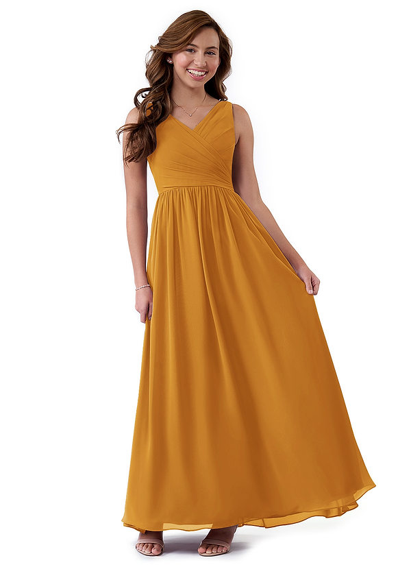 Butterscotch Azazie Sawyer JBD Junior Bridesmaid Dresses Azazie