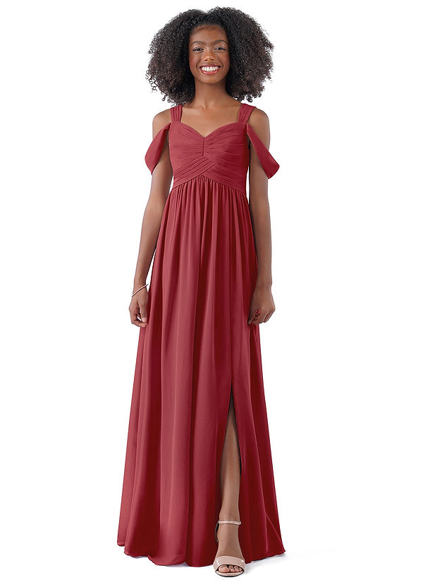 Pomegranate Azazie Lianne Jbd Junior Bridesmaid Dresses Azazie