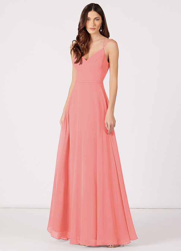 Coral Azazie Janine Bridesmaid Dresses Azazie