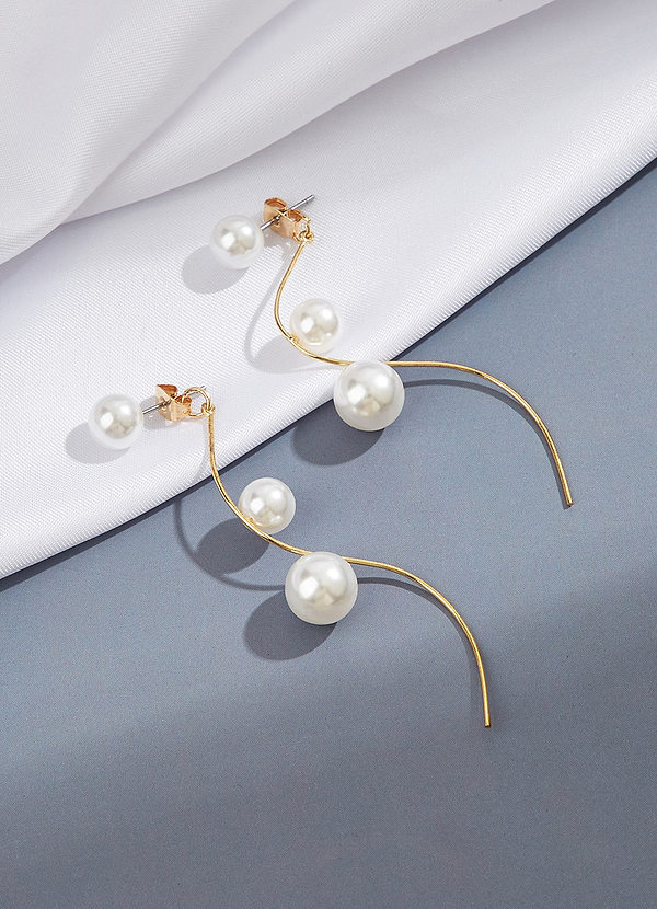 Three Pearl Drop Earrings Jewelry Azazie