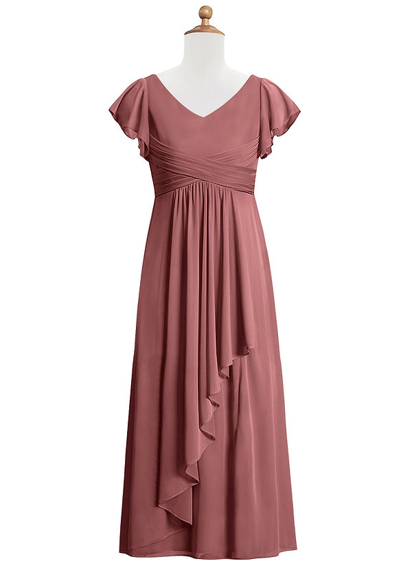 Azazie Omari Junior Bridesmaid Dress In Desert Rose Azazie