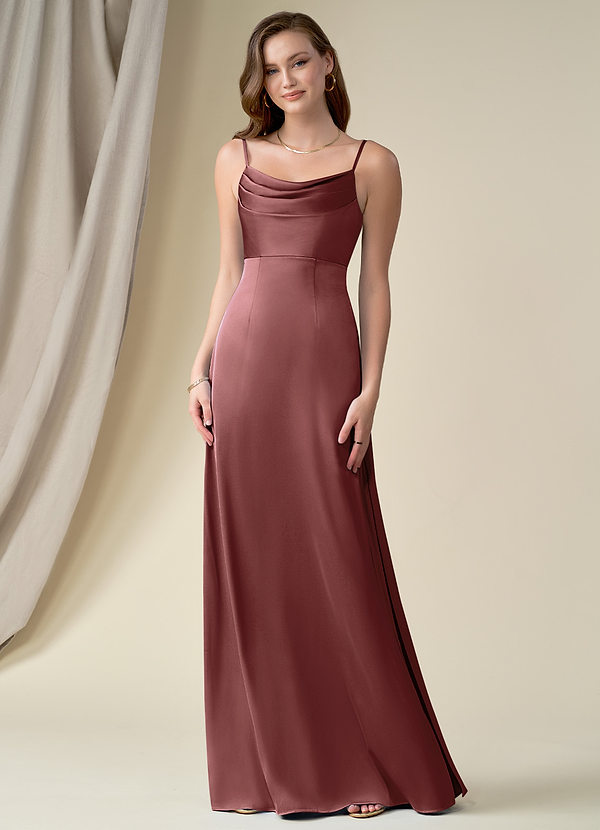 Amethyst Azazie Esmee Stretch Satin Dress Bridesmaid Dresses Azazie