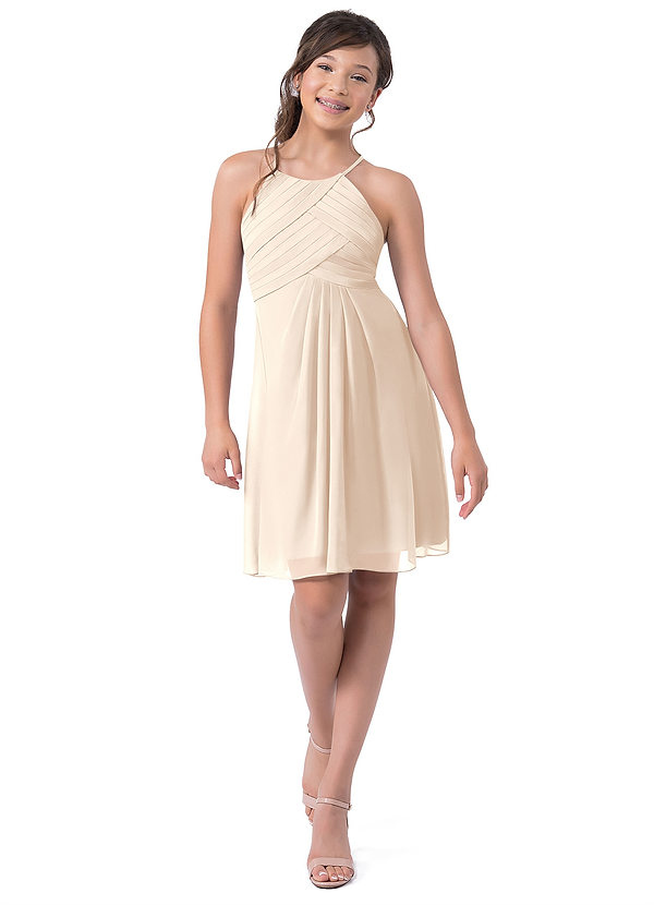 White Alabaster Azazie Ginny JBD Junior Bridesmaid Dresses Azazie