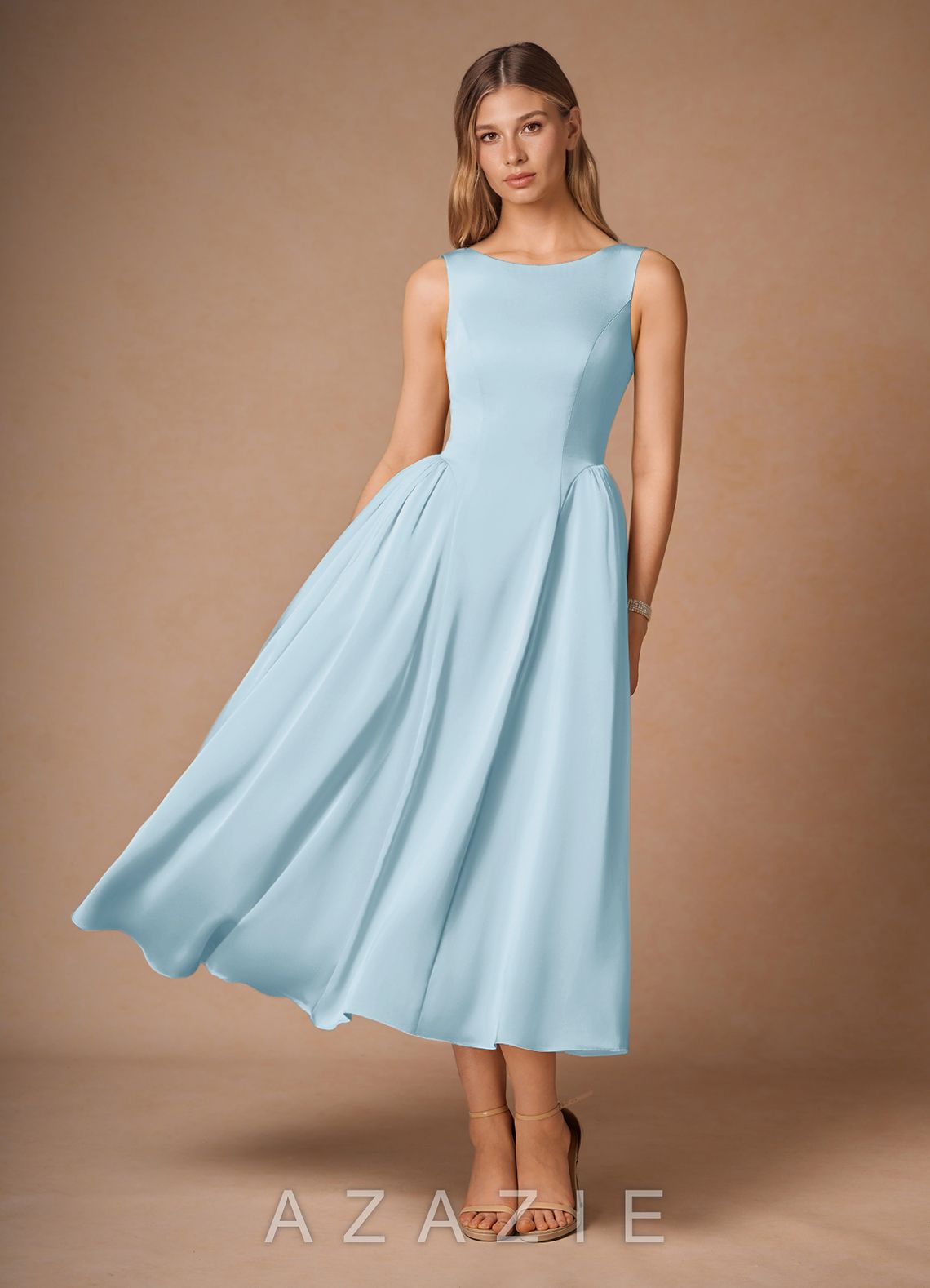 Casey Vintage Sage Midi Dress-AZAZIE|23602