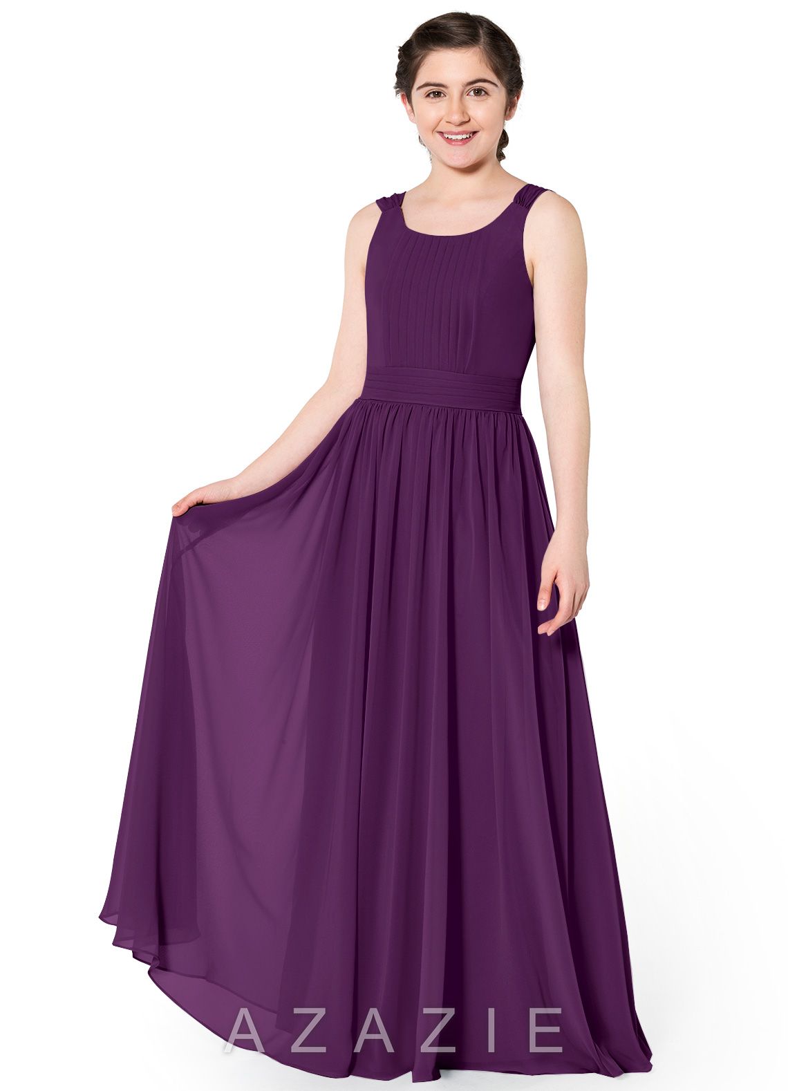 Champagne Chiffon Junior Bridesmaid Dresses