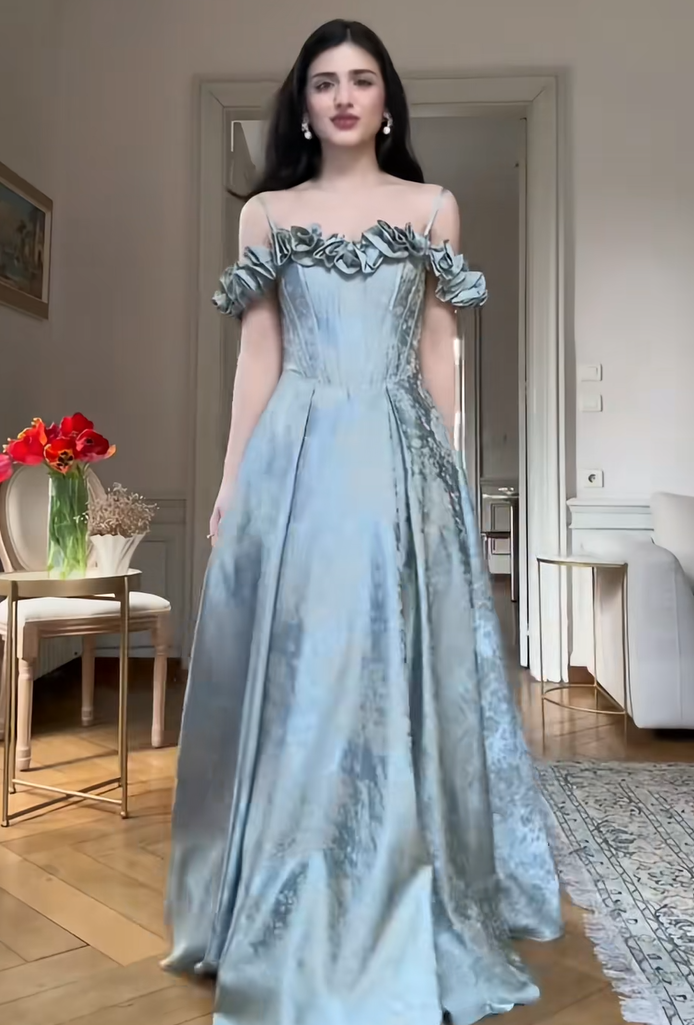 latest african fashion long dresses 1990s Pale Blue Dress main image 0