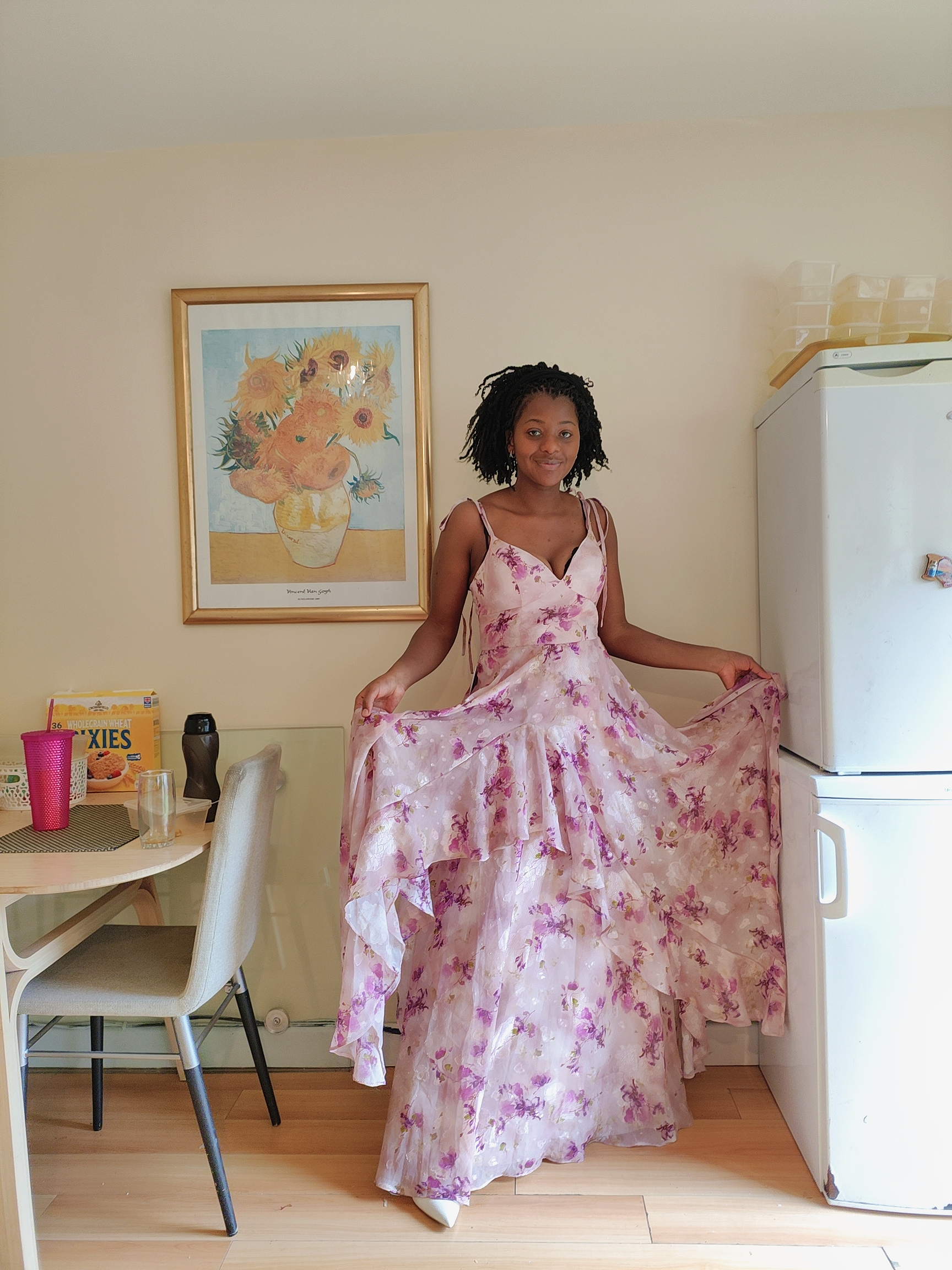 Harmony Mauve Floral Maxi Dress | Azazie CA