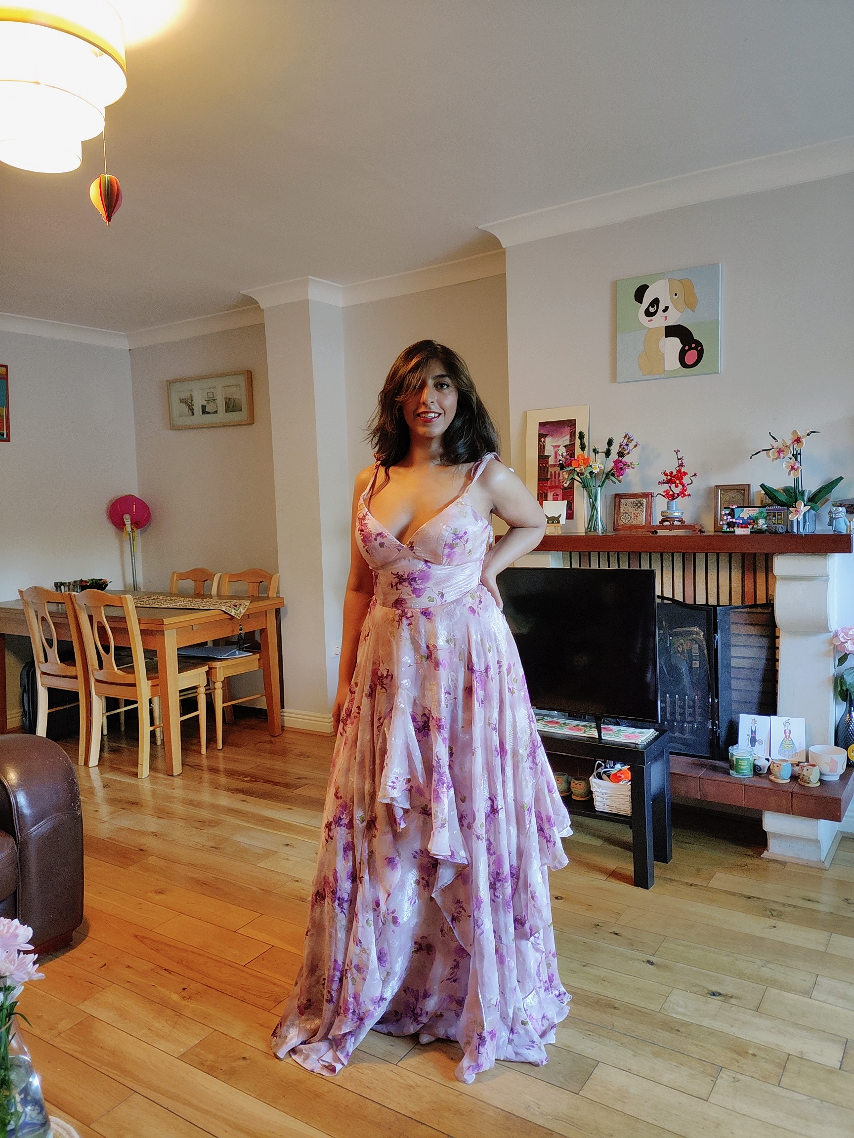 Harmony Mauve Floral Maxi Dress | Azazie