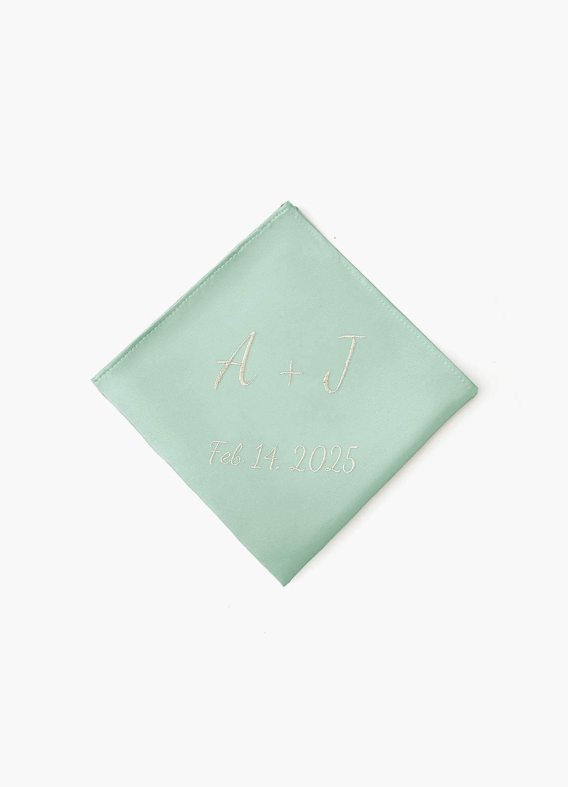 front Personalized Embroidered Matte Satin Pocket Square