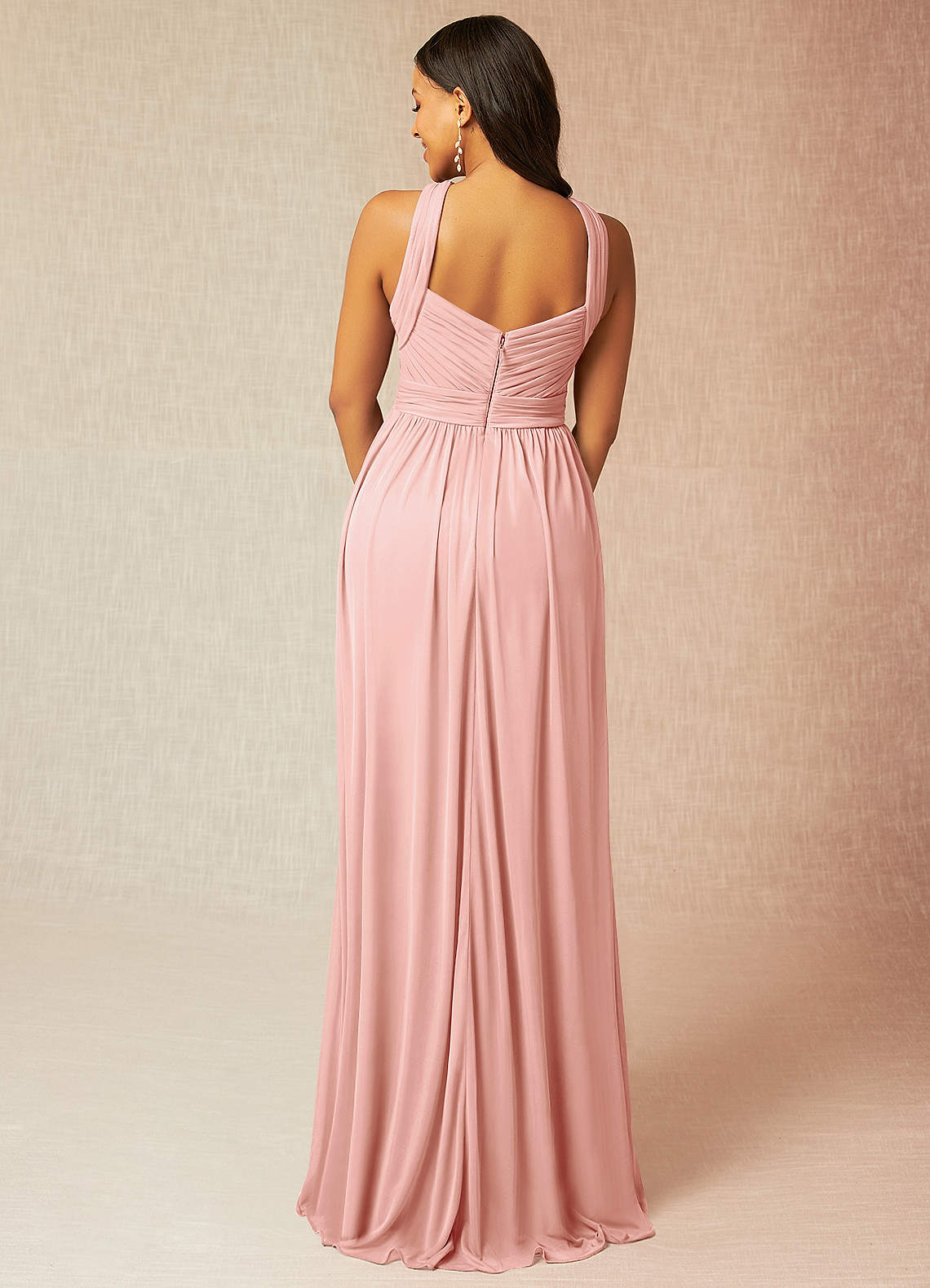 long mesh style your way 6 tie bridesmaid dress Pink Multiway Bridesmaid Dress