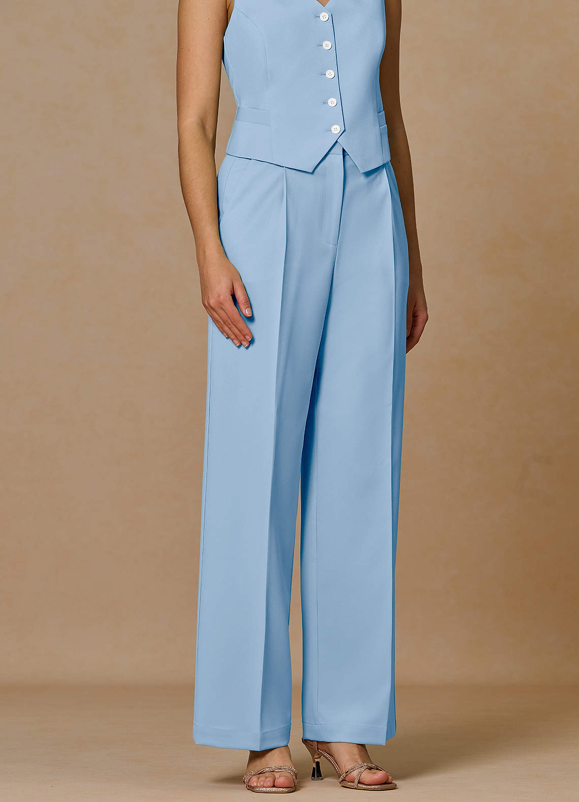 front Rowan Sky Blue Refined Weave Performance pants