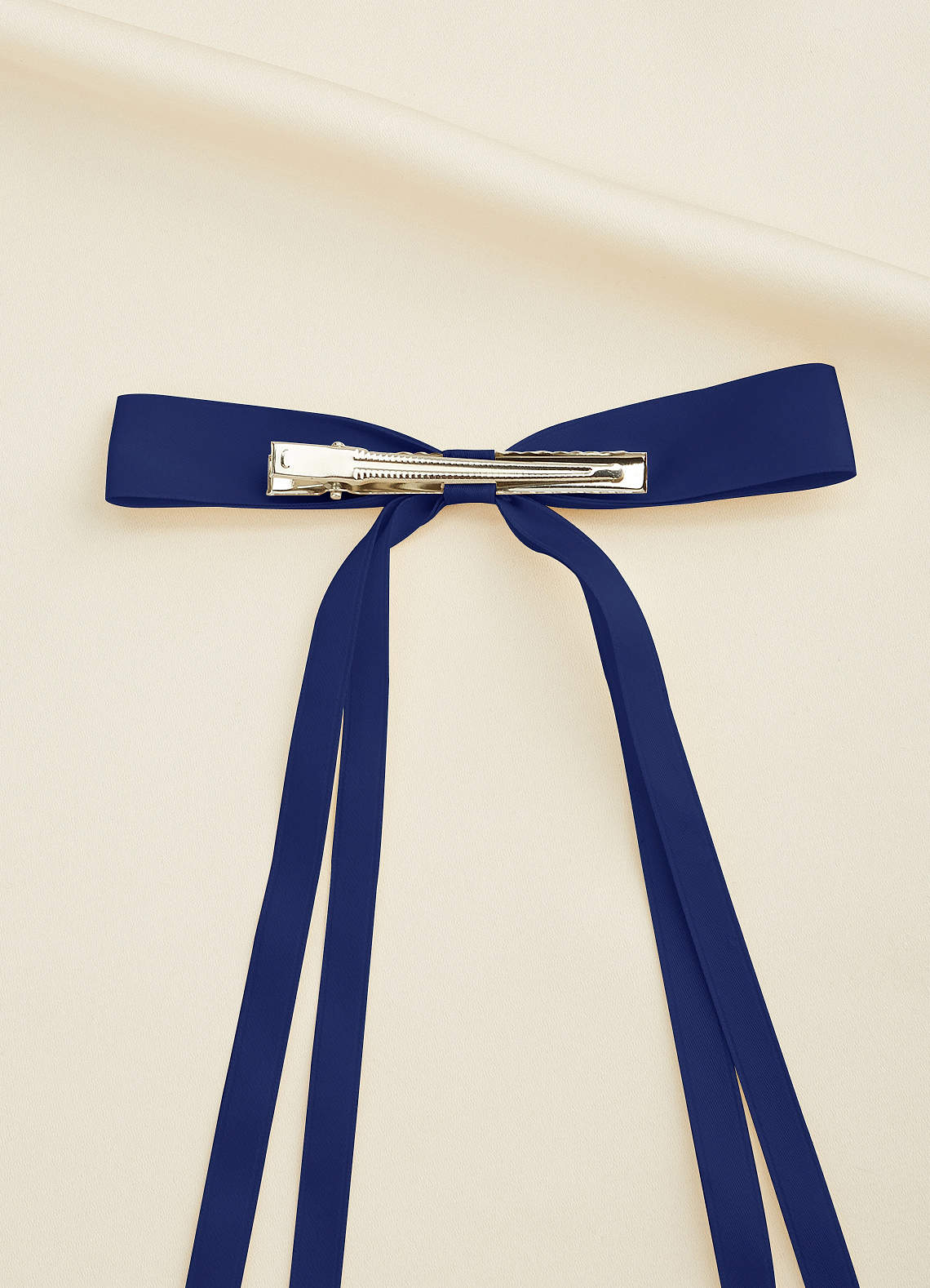 front Satin Bow Hair Clips